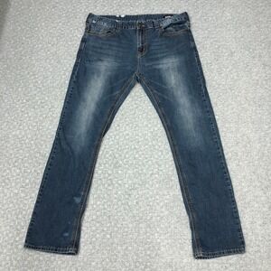 Seven7 Jeans Mens 38x34 Blue Medium Wash Straight Leg Stretch Denim Casual Norm